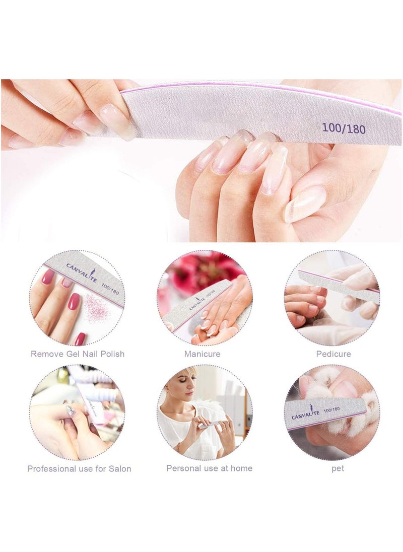 Manvik Manvik Nail File 10 PCS Professional Nail Files Double Sided Emery Board (100/180 Grit) Nail Styling Tools Pet Grooming Tools for Home and Salon Use  - Image 3
