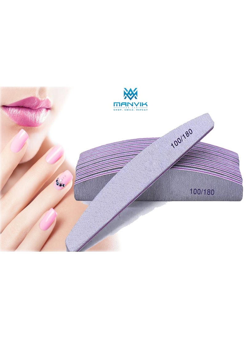 Manvik Manvik Nail File 10 PCS Professional Nail Files Double Sided Emery Board (100/180 Grit) Nail Styling Tools Pet Grooming Tools for Home and Salon Use  - Image 1