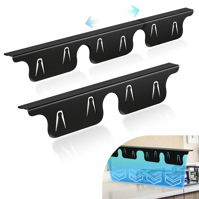 Stainless Steel Stove Gap Covers 138275 Inch Retractable Range Trim Kit Between Stove Top and Counter Heat Resistant Easy to Clean Oven Gap Filler by BOGDA Black 2 Packs