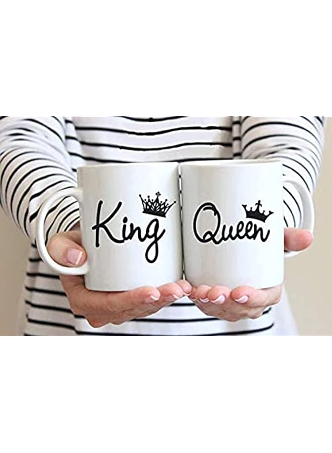 King and Queen Couples Coffee Mugs 11 oz, Unique Wedding Gift For The Mr. and Mrs, Bride and Groom, Anniversary Present Husband and Wife, Birthday Gift for Couples