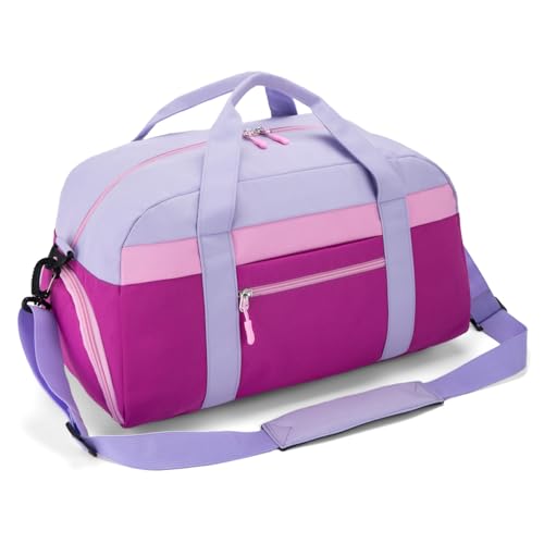 HawLander Kids Duffle Bag for Boys or Girls, Fit School Practice, or Overnight Travel (Purple) - Image 2