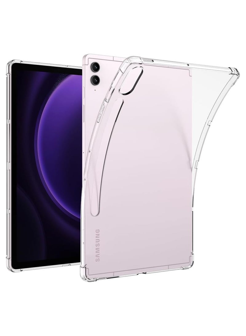 جراب متوافق مع جهاز Samsung Galaxy Tab Tab S9+ Plus/Galaxy Tab S9 FE+ Plus اللوحي مقاس 12.4 بوصة 2023، جراب شفاف ناعم من مادة TPU مقاوم للصدمات وخفيف الوزن ومضاد للخدش  - Image 1