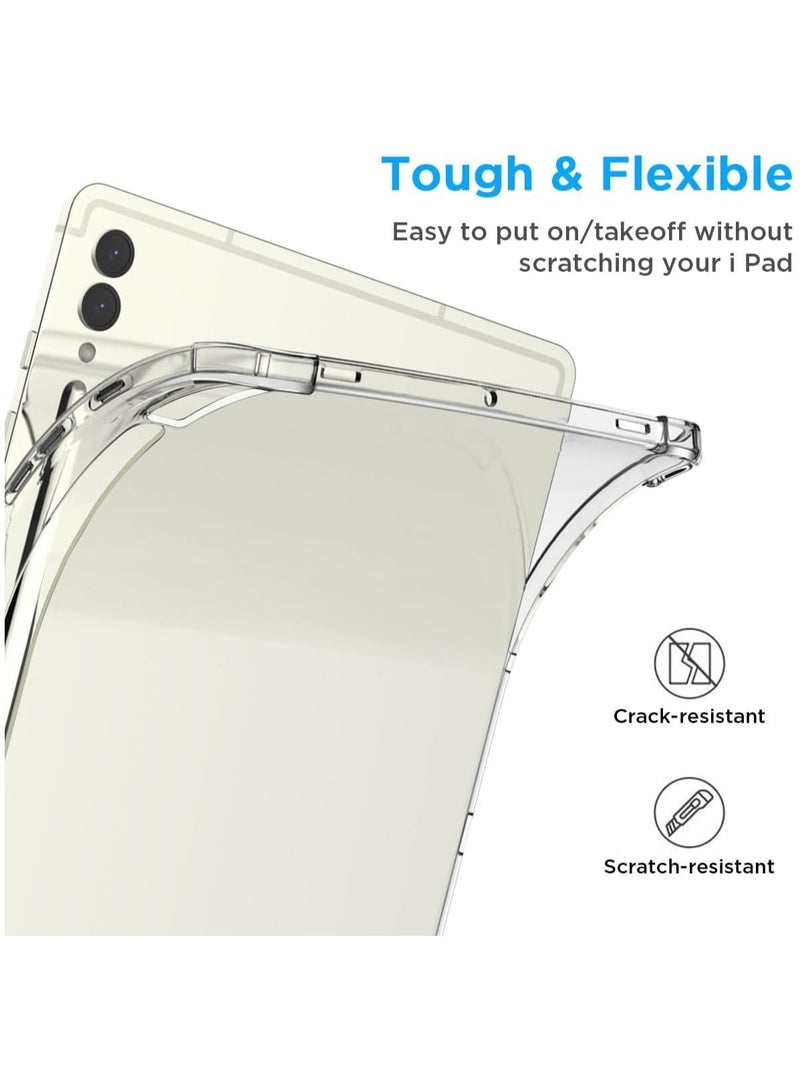 جراب متوافق مع جهاز Samsung Galaxy Tab Tab S9+ Plus/Galaxy Tab S9 FE+ Plus اللوحي مقاس 12.4 بوصة 2023، جراب شفاف ناعم من مادة TPU مقاوم للصدمات وخفيف الوزن ومضاد للخدش  - Image 2