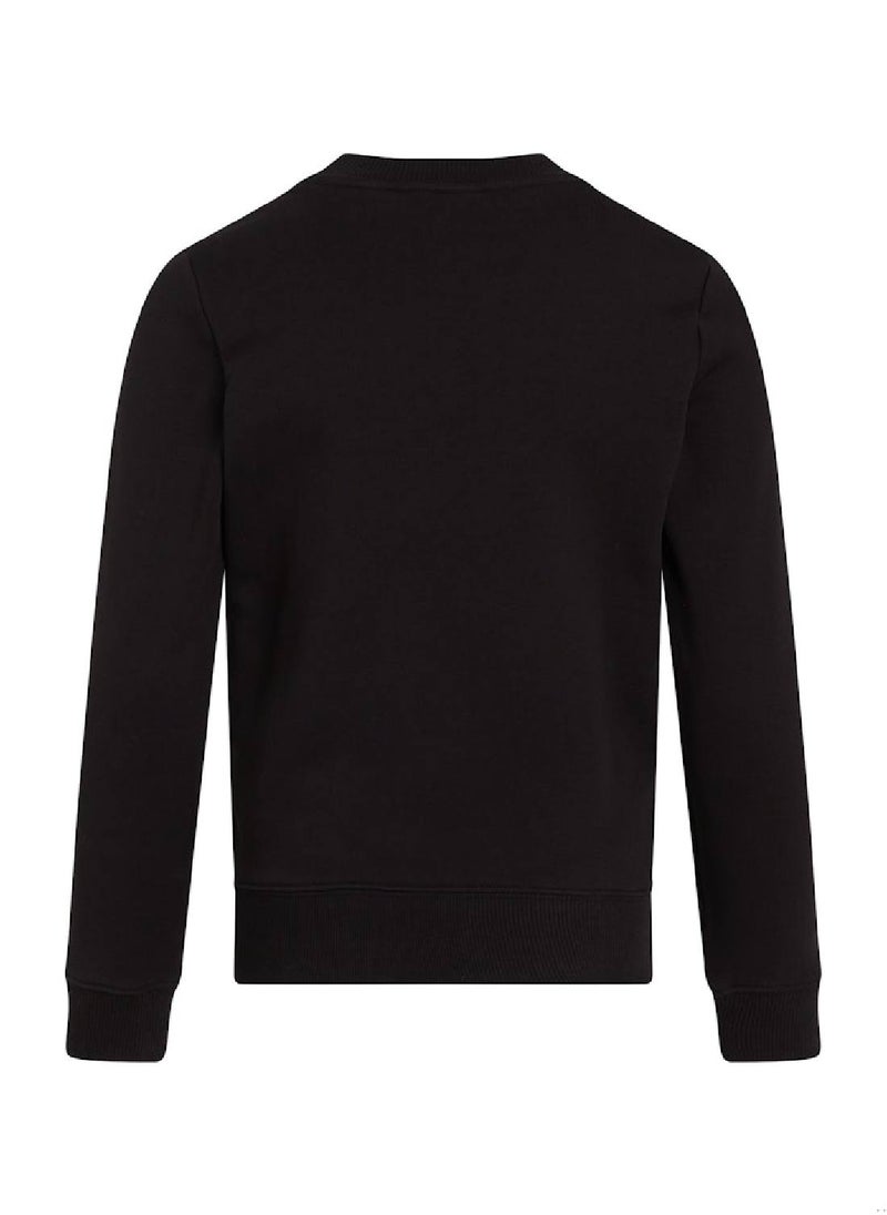 Calvin Klein Jeans Kids' Logo Sweatshirt - Cotton, Black  - Image 5