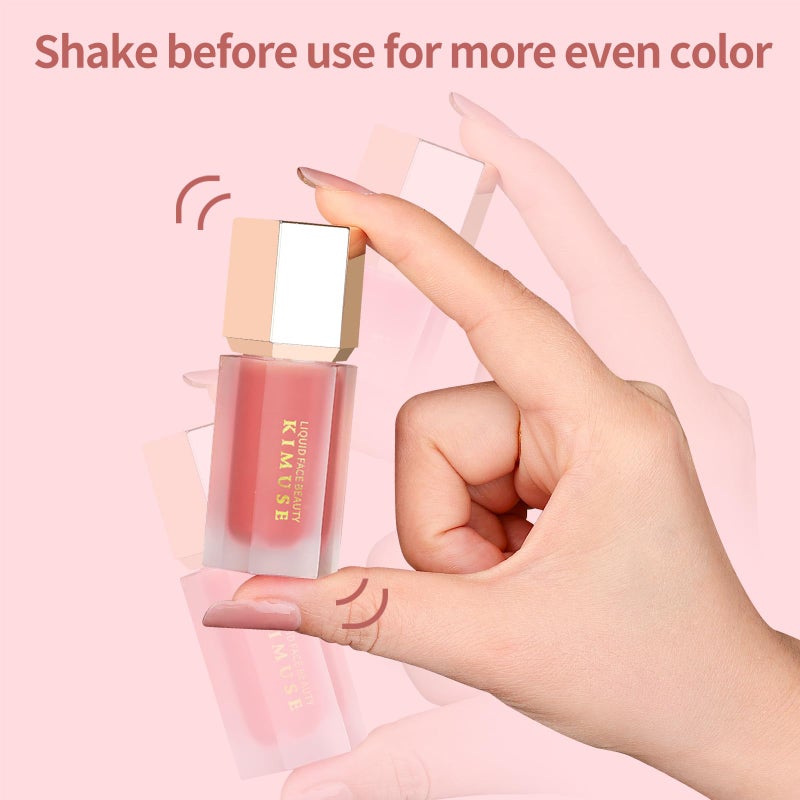 KIMUSE Liquid Blush, Long-Wearing Pigmented Soft Cream Face Blush, Waterproof, Smudge Proof, Dewy Finish - Image 5