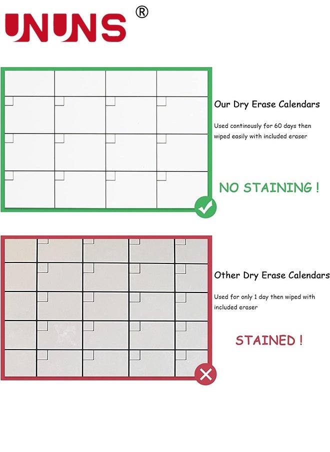UNUNS - 12-Piece Magnetic Weekly Monthly Planner Calendar Board Set,Reusable Monthly Calendar With Neon Bright Liquid Chalk Markers - Image 1