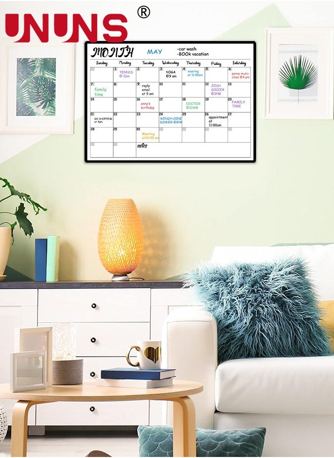 UNUNS - 12-Piece Magnetic Weekly Monthly Planner Calendar Board Set,Reusable Monthly Calendar With Neon Bright Liquid Chalk Markers - Image 1