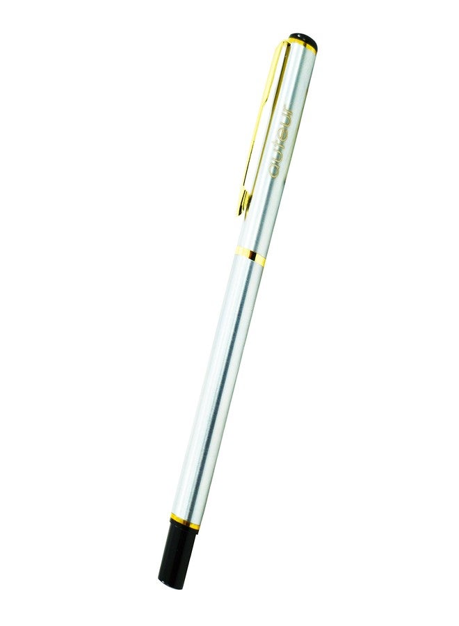 auteur Executive Sliver Finish Roller Ball Pen Metal Body With Golden Arrow Clip Stunning Luxury Best Gift Pen For Men & Women Professional Executive Office, Nice Pens .(Blue Ink) - Image 2