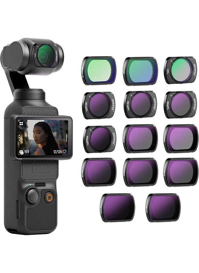 NEEWER Magnetic ND & CPL & Effect Filter Set for DJI OSMO Pocket 3, 14 Pack HD CPL ND8 ND16 ND32 ND64 ND128 ND256 ND1000 ND8/PL ND16/PL ND32/PL ND64/PL Light Pollution Reduction, Black Diffusion 1/4 - pzsku/ZA6828281CD98354BB679Z/45/_/1734366054/14d95490-4a85-4400-9664-baea60fedd1d