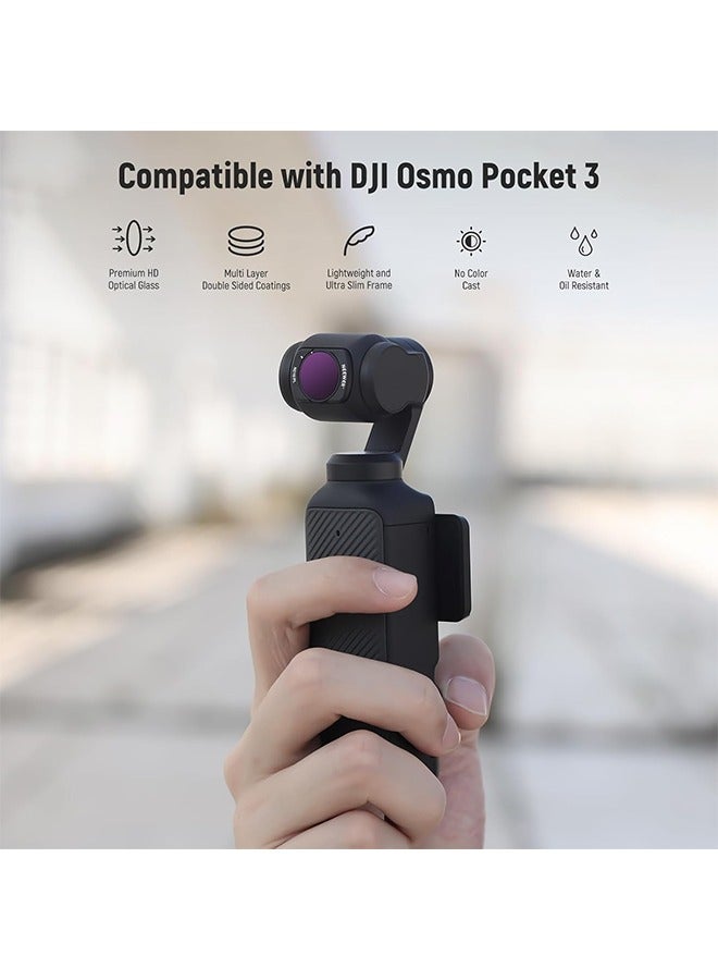 Neewer NEEWER Magnetic ND & CPL & Effect Filter Set for DJI OSMO Pocket 3, 14 Pack HD CPL ND8 ND16 ND32 ND64 ND128 ND256 ND1000 ND8/PL ND16/PL ND32/PL ND64/PL Light Pollution Reduction, Black Diffusion 1/4  - Image 2