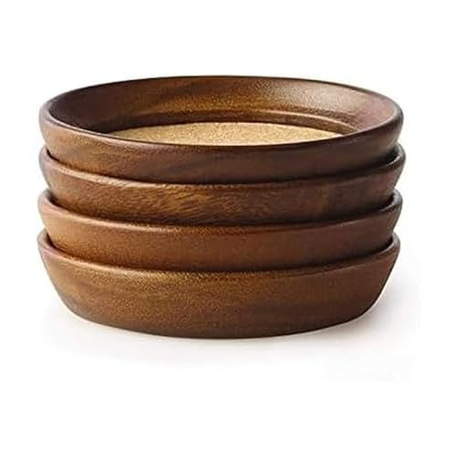 Kamenstein طقم كامينشتاين المكون من 4 قطع، أكواب قابلة للتكديس من خشب الأكاسيا الطبيعي والفلين، مجموعة من 4 - Image 1