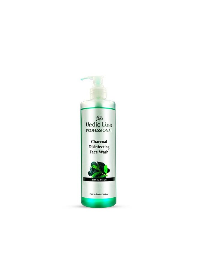 Vedic Line Charcoal Disinfecting Face Wash Reduce Acne & Deeply Seated Impurities With Tea Tree Leaf Oil, Charcoal Powder For Clear Skin 500Ml  - Image 1