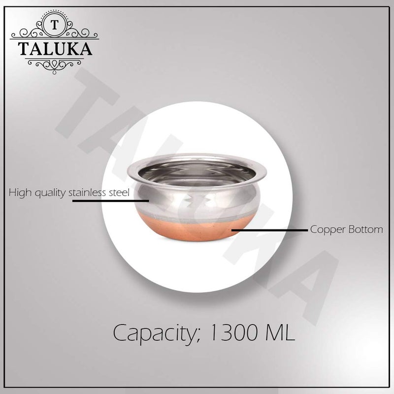 Taluka Stainless Steel Copper Bottom Handi Pot MultiColor 5 Piece - Image 5