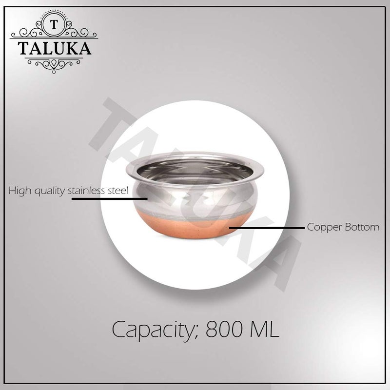 Taluka Stainless Steel Copper Bottom Handi Pot MultiColor 5 Piece - Image 3