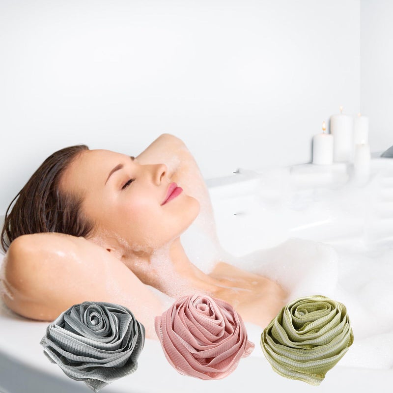 Large Mesh Bath Ball Exfoliating Scrubber Body Cleansing Bubble Foam 3 Pack Random Color - Image 5