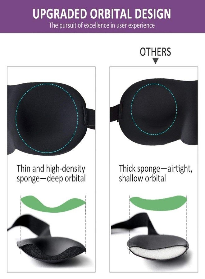 B-LADY Fabric Updated 3D Sleep Mask,Blackout Eye Cover Eye Mask Eyeshade,Comfortable & Soft Blinder,Adjustable Strap For Sleeping,Travel,Shift Work,Naps,Night Blindfold For Men And Women(Black) - Image 3