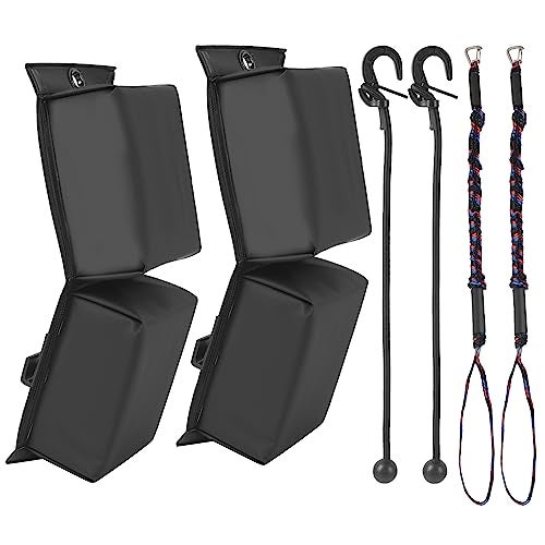 Calvana (2-Pack) PWC Jet Ski Bumpers Boat Fenders with 2 Elastic Cords, 2 Dock Rope, Boat Bumpers for Docking, Jet Ski Accessories, 14 x 6 x 3.2 inch - Image 1