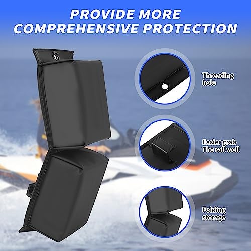 Calvana (2-Pack) PWC Jet Ski Bumpers Boat Fenders with 2 Elastic Cords, 2 Dock Rope, Boat Bumpers for Docking, Jet Ski Accessories, 14 x 6 x 3.2 inch - Image 5