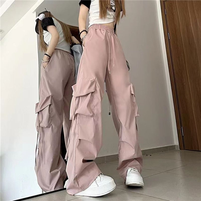 Autumn New Spice Girls Style Workwear Casual Pants Women'S 2024 Loose Straight Long Pants - Image 1