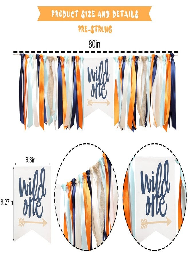 WAWOO Wild One Banner for 1st Birthday - Highchair Banner for First Birthday Theme Decoration,Highchair Banner for Boy or Girl, Photo Booth Props (Wild One Blue High Chair Banner) - Image 5