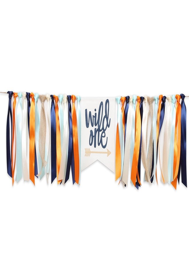 WAWOO Wild One Banner for 1st Birthday - Highchair Banner for First Birthday Theme Decoration,Highchair Banner for Boy or Girl, Photo Booth Props (Wild One Blue High Chair Banner) - Image 2
