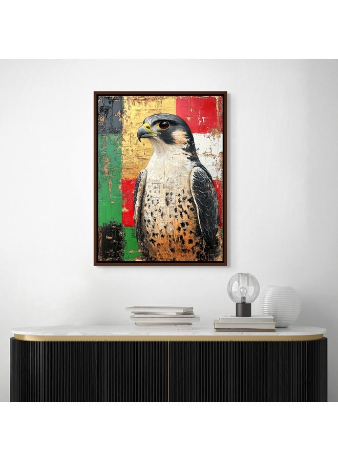 Art Decor Art Decor Framed Canvas Wall Art of Falcon UAE Flag Colors UAE National Bird Painting Print Wall Decor for Office Living Room Gifting - Image 2