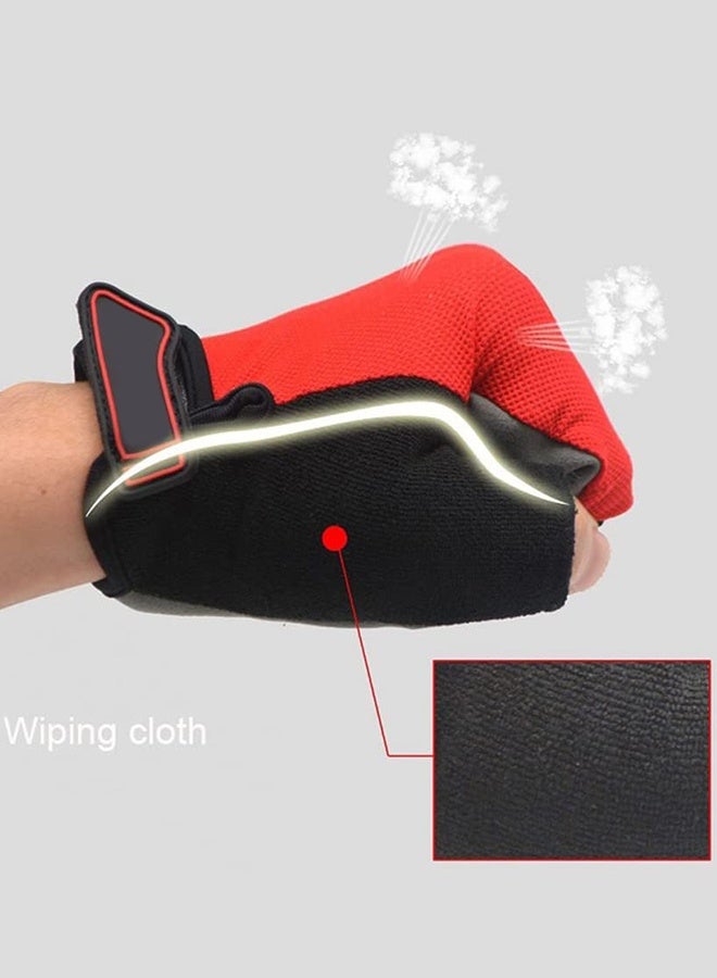 UNUNS Cycling Gloves,Sports Cycling Bike Gloves For Men Women,Half Finger Bike Gloves With Gel Padded,Shock-Absorbing Anti-Slip Breathable Road Biking Gloves For Cycling Training Workout,Red L  - Image 5
