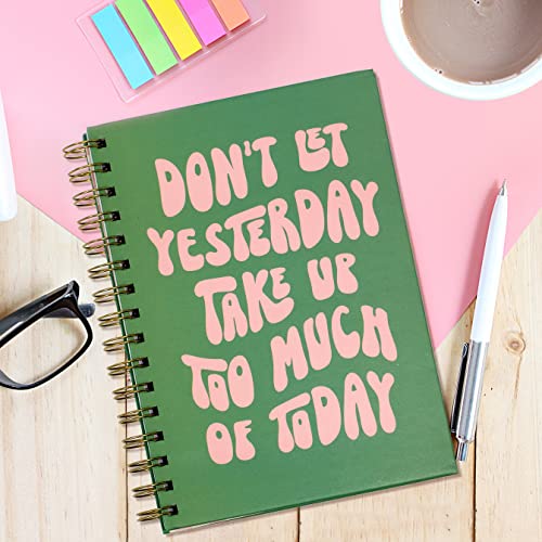 THiNKABLE Pink Green Aesthetic Hardcover Notebooks for Work, A5 size 5.8 x 8.3 inch, Cute Notebooks for School 4 Pack, Retro Notebooks College Ruled, Cute Spiral Journal for Women, Kids Back to School Notebook - Image 5
