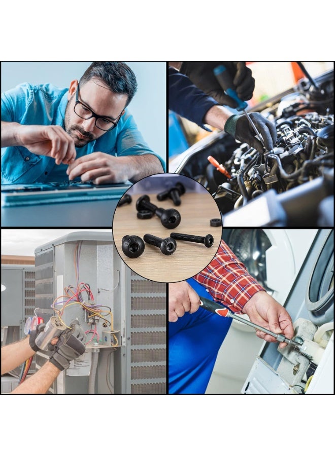 500 Pcs Nuts and Bolts Assorted Set, Black Hex Socket Head Cap Screws Kit, M3/M4/M5 Thread Fastener Machine Hex Bolts Assortment With Box - Image 3