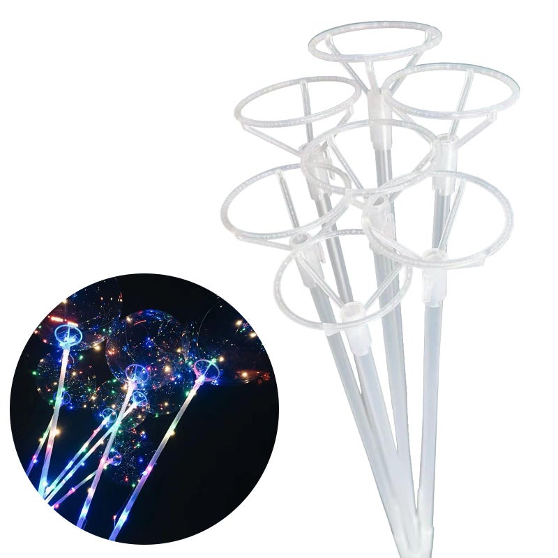 Jiesky 30 Set 27inch Big Clear Balloons Holder Sticks With Cups, Long Reusable Bobo Balloon Holder Sticks For 10in To 30in Various Balloons Birthday Festivals Wedding Party - Image 1