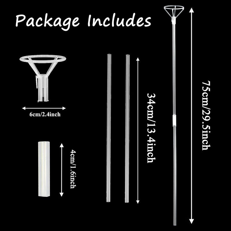 Jiesky 30 Set 27inch Big Clear Balloons Holder Sticks With Cups, Long Reusable Bobo Balloon Holder Sticks For 10in To 30in Various Balloons Birthday Festivals Wedding Party - Image 2
