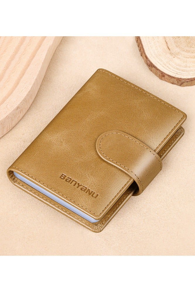 حقيبة بطاقة الرجال الجلد الأصلي متعددة فتحة بطاقة الائتمان حقيبة النساء المدمجة نافذة شفافة رخصة القيادة حقيبة بطاقة مصرفية