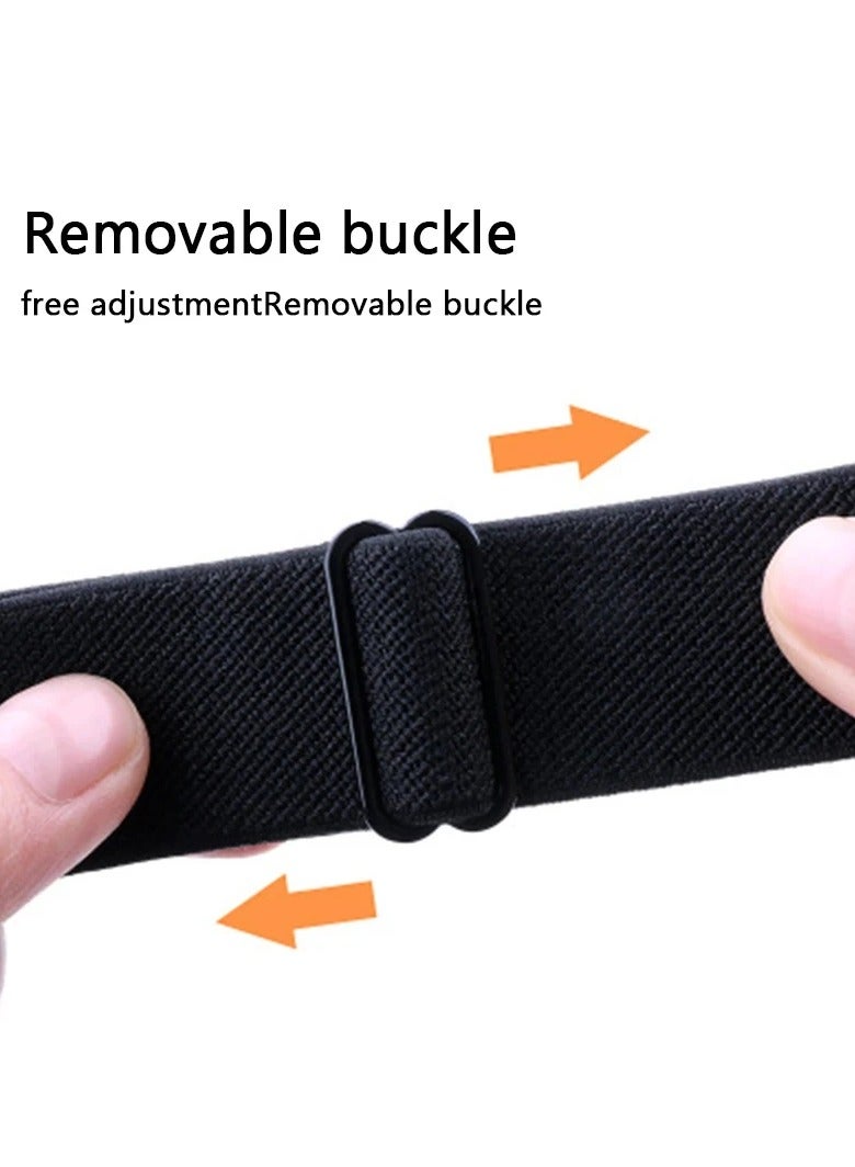 CoomBe Strap for Samsung Galaxy Watch Ultra 47mm, Elastic Nylon Sport Loop Wrist Bracelet Black - Image 4