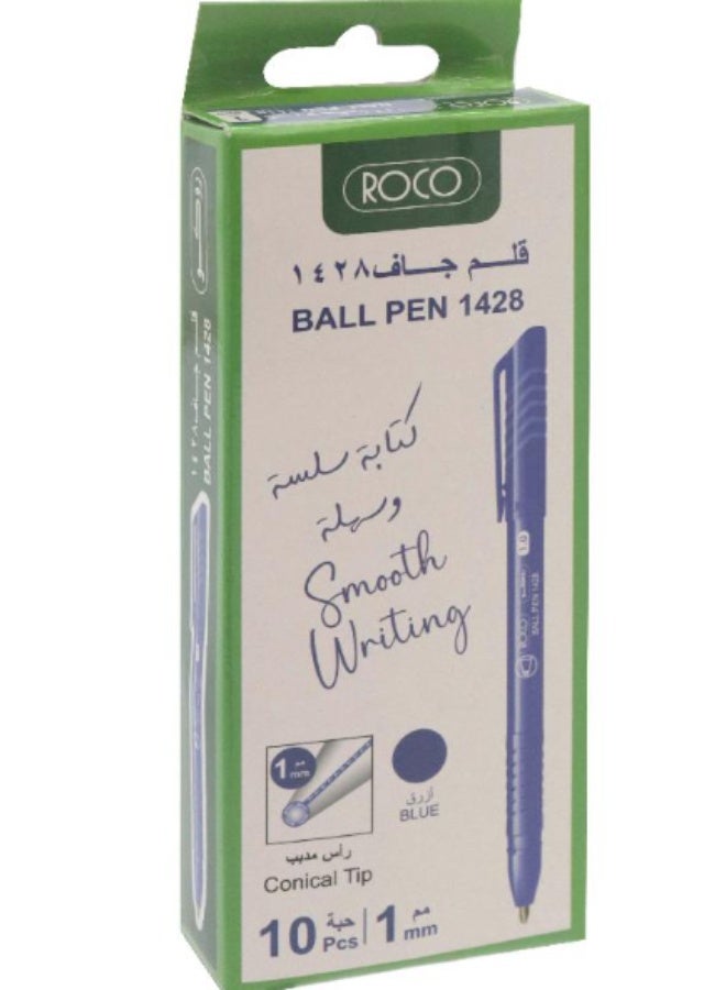 ROCO Ball Pen 1428 - 10-Pack Blue Ink 1.0mm