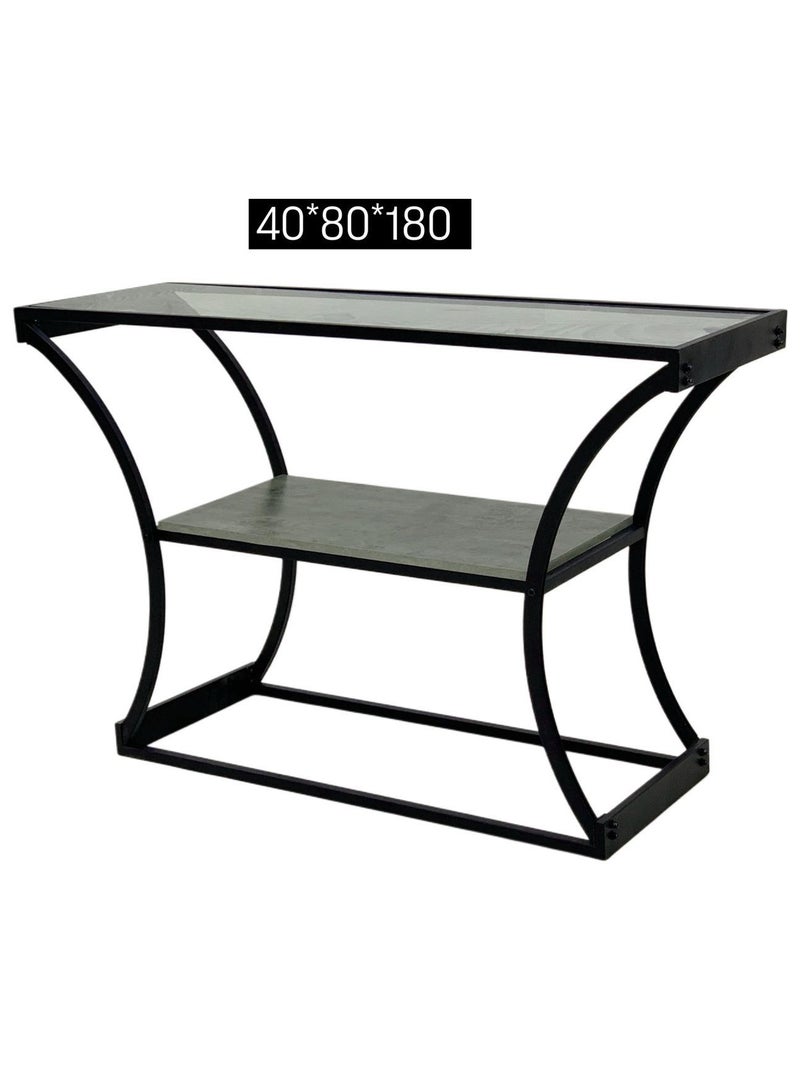Living Console Table Entryway Sofa Table with Glass Top 180*80*40 CM
