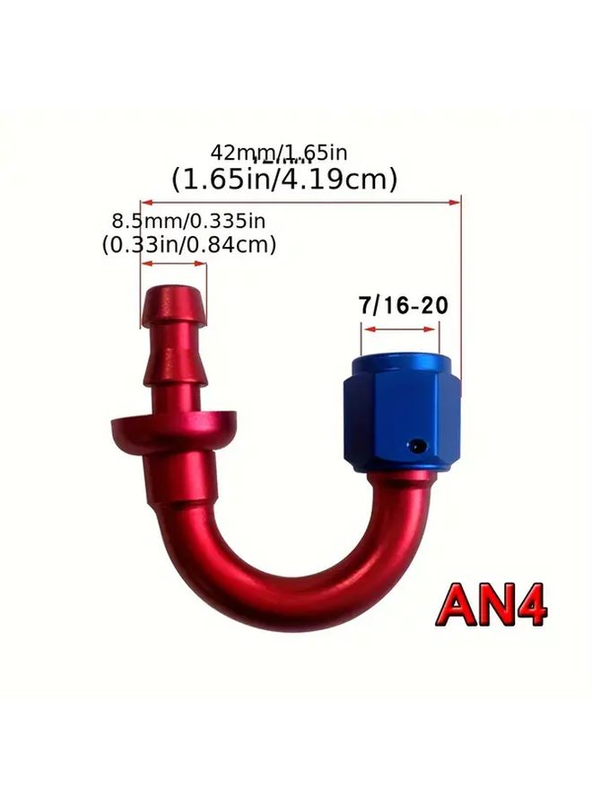 Black Anodized Aluminum AN6 0 Degree 45 Degree 90 Degree 180 Degree Oil Fuel Swivel Hose End Fitting - Image 3