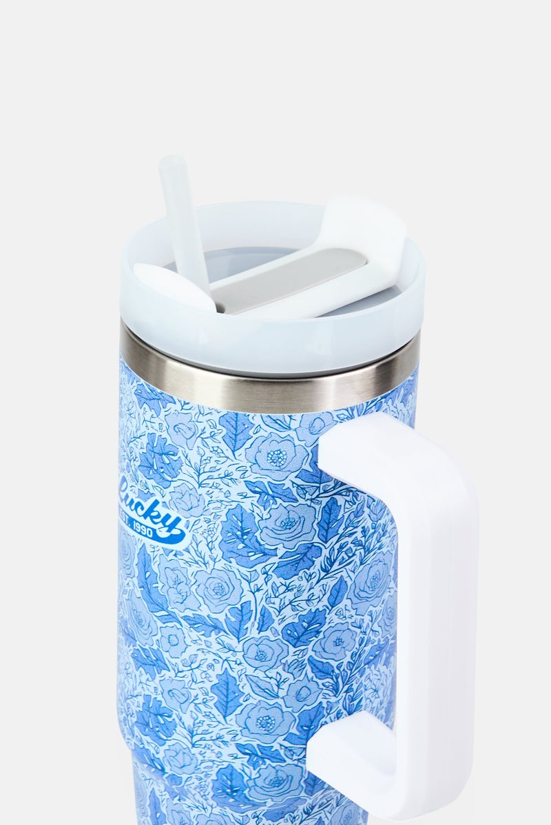 LUCKY BRAND Floral Stainless Steel Vacuum Insulated Tumbler With Straw 946 ml, Multicolor - Image 2