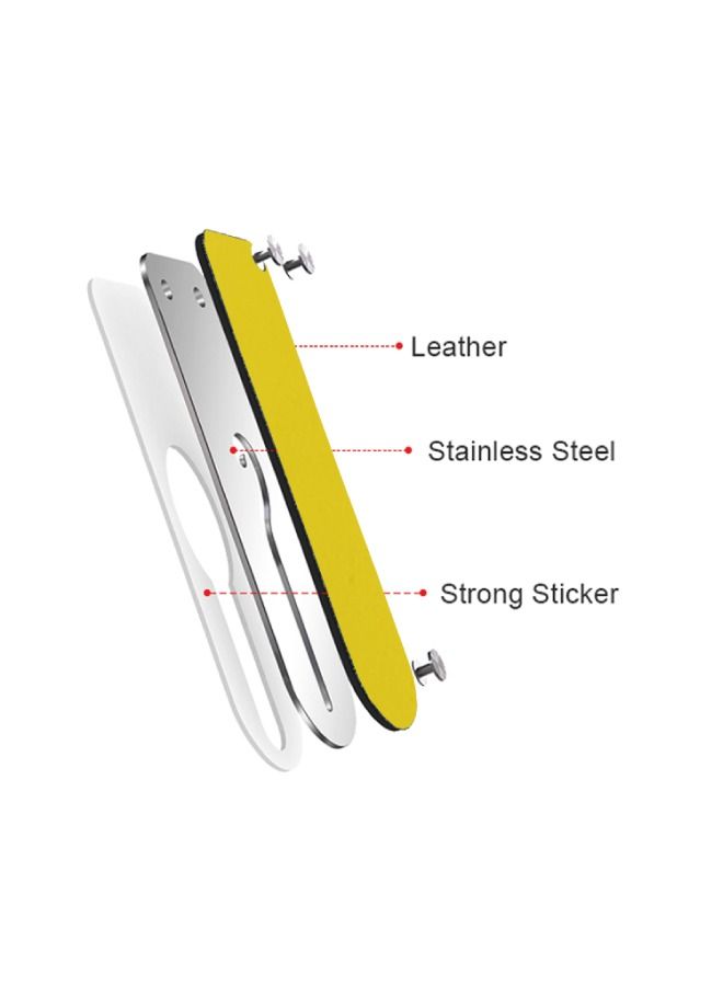 Magnetic Phone Grip And Stand Holder for Apple and Samsung Devices Yellow Leather - Image 4