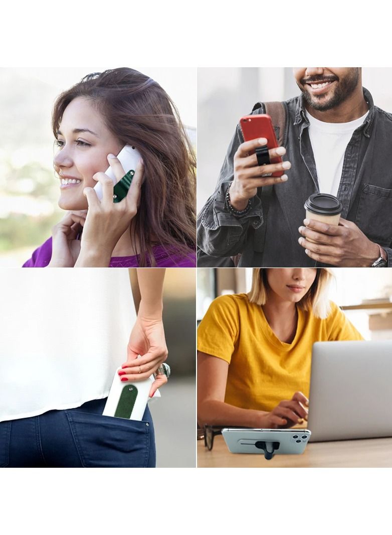 Magnetic Phone Grip And Stand Holder for Apple and Samsung Devices Yellow Leather - Image 5