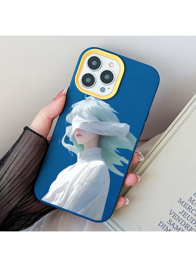 S-TOP Case For iPhone 13 Pro Max Blindfold Girl PC Hybrid TPU Phone Case - Image 1