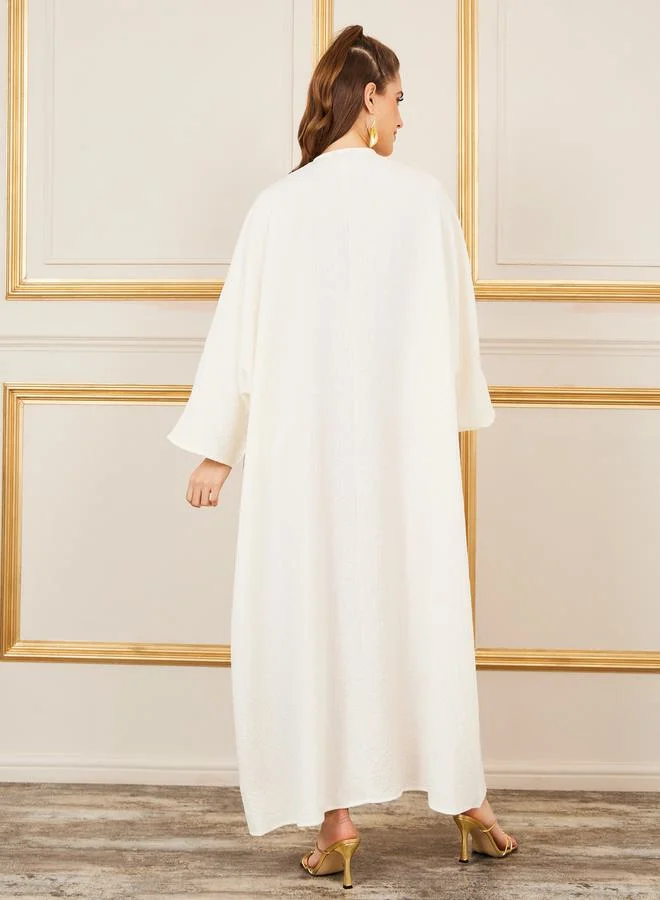 ستايلي Oversized Textured Maxi Length Kimono