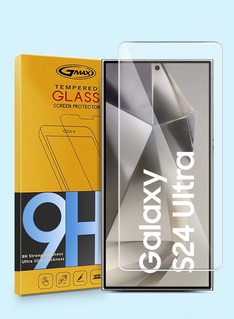 GMAX Samsung Galaxy S24 Ultra 5G 2024 GMAX Premium Series Curved Edges 9H 2.5D Tempered Glass Screen Protector - Clear - Image 1