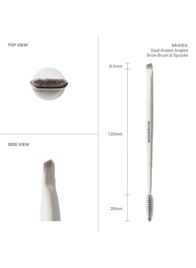 Morphe M401 Dual-Ended Angled Brow Brush & Spoolie - Image 4