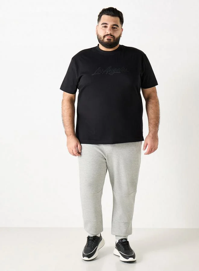 Splash FAV Plus Size Panelled Joggers with Pockets and Drawstring Closure