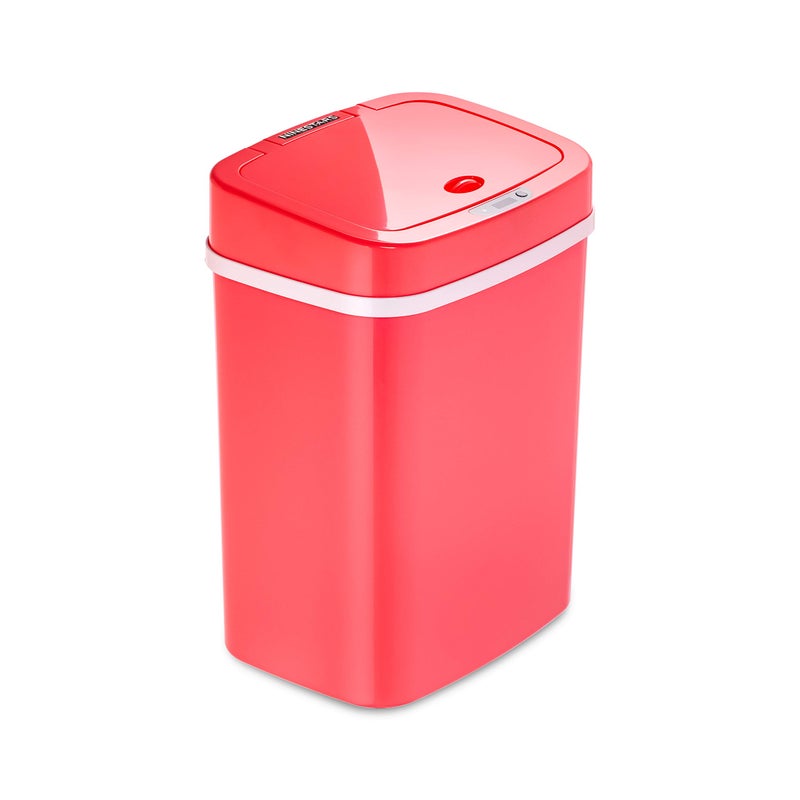 Ninestars DZT125RS Bedroom or Bathroom Automatic Touchless Infrared Motion Sensor Trash Can 3 Gal 12 L ABS Plastic Rectangular Rose Trashcan