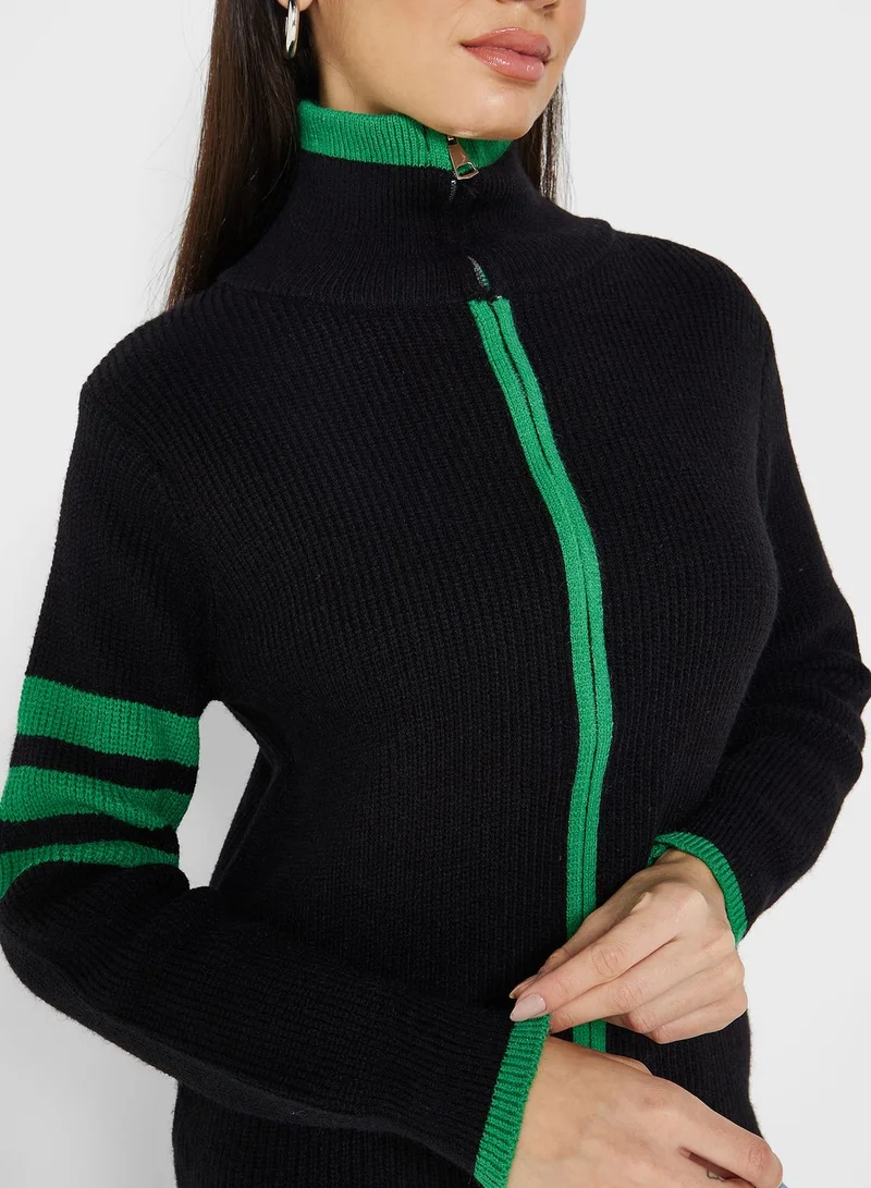 Ginger Cardigan With Contrast Trims