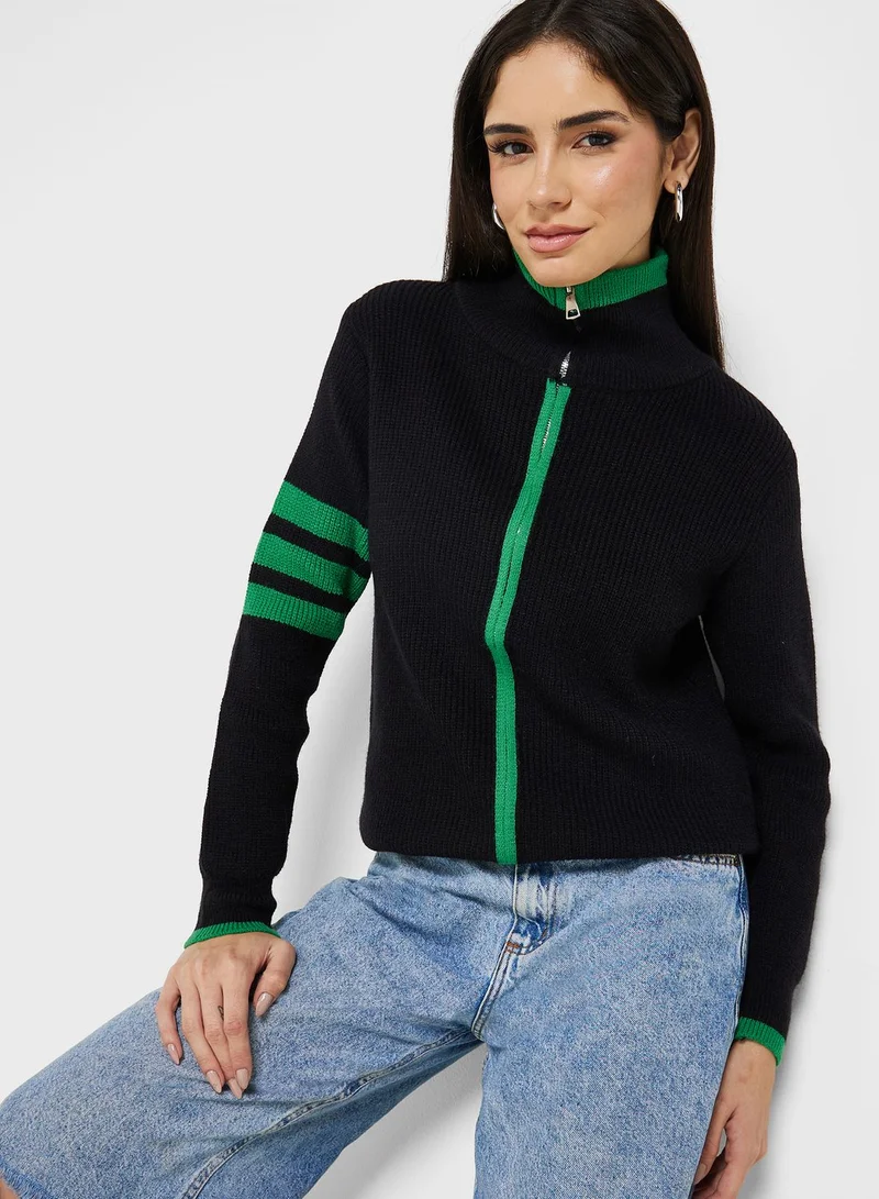 Ginger Cardigan With Contrast Trims