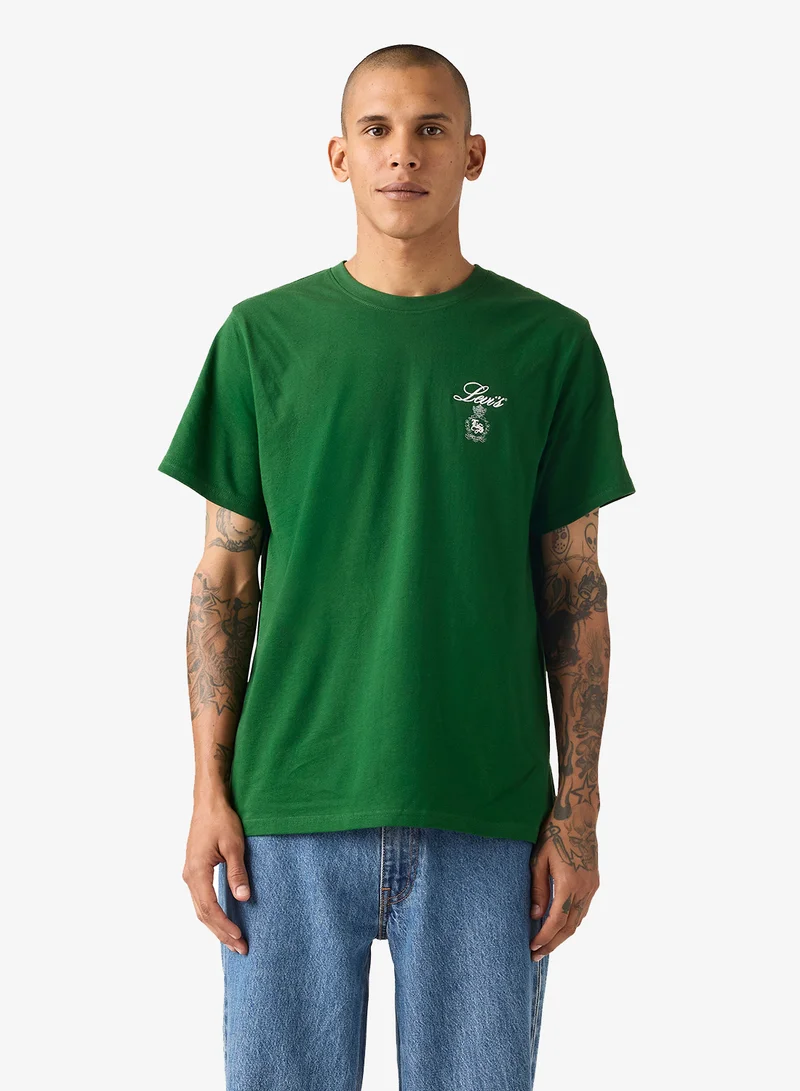 ليفايز تي شيرت بياقة دائرية بقصة مريحة