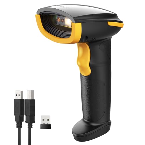 Inateck Bluetooth Barcode Scanner 1D 2D QR Code Scanner Wireless with 24G Bluetooth and USB 3in1 2600mAh Battery Includes APP and SDK Support Screen Scanning BCST23 Black - Image 1