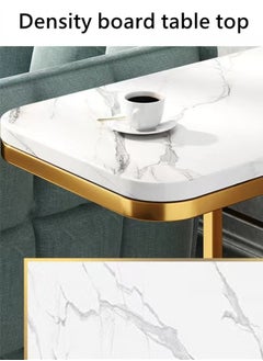 Kutis 1-Piece Side Table C Shaped End Table for Couch Sofa and Bed Large Desktop C Table for Living Room Bedroom Bedside Density Board/Steel 50x30x58 cm  - Image 4